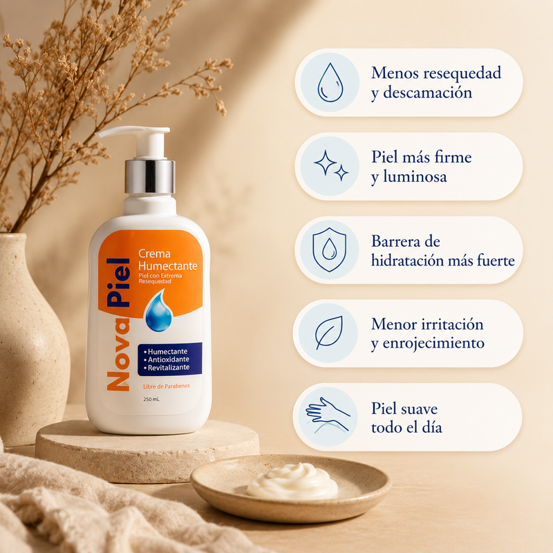 NovaPiel Crema para Piel Seca y Reseca — Manos, Codos y Talones